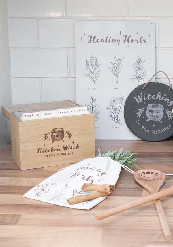 Kitchen Witch | WOODEN RECIPE BOX