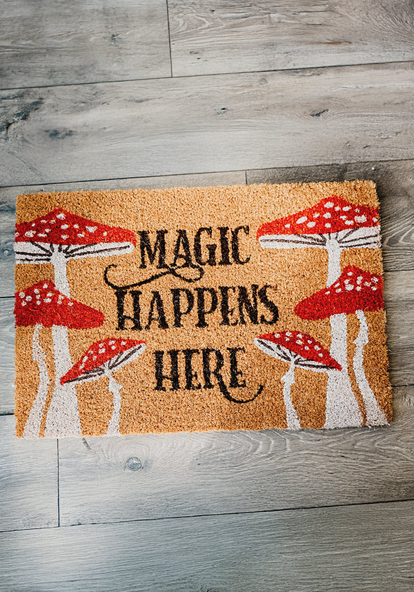 Magic Happens Here Mushroom | DOORMAT