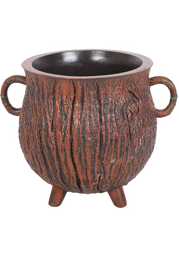Pentagram Bark Effect Cauldron | PLANT POT
