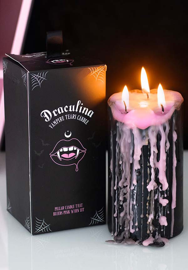 Pink Vampire Tears [Large] | PILLAR CANDLE