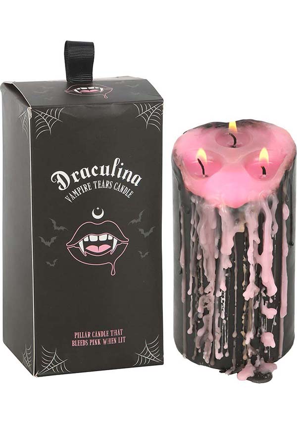 Pink Vampire Tears [Large] | PILLAR CANDLE