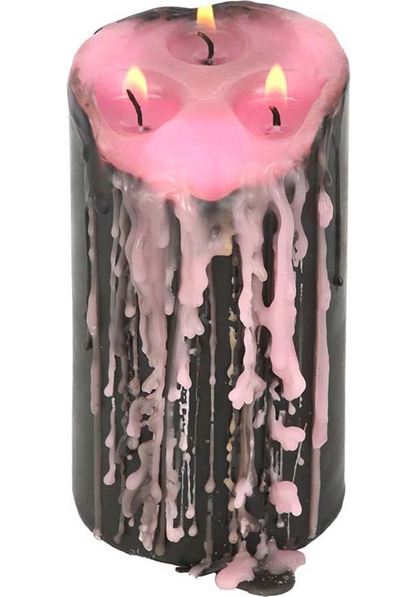 Pink Vampire Tears [Large] | PILLAR CANDLE