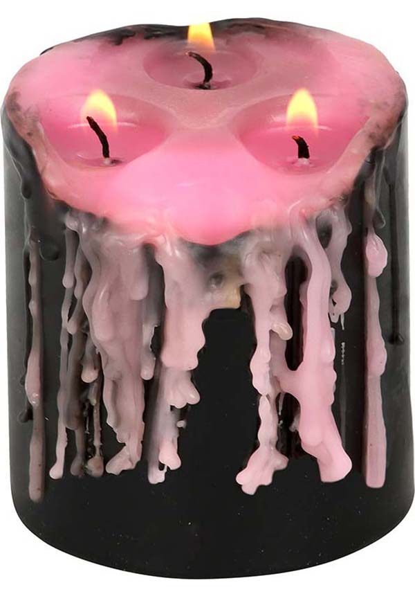 Pink Vampire Tears [Small] | PILLAR CANDLE