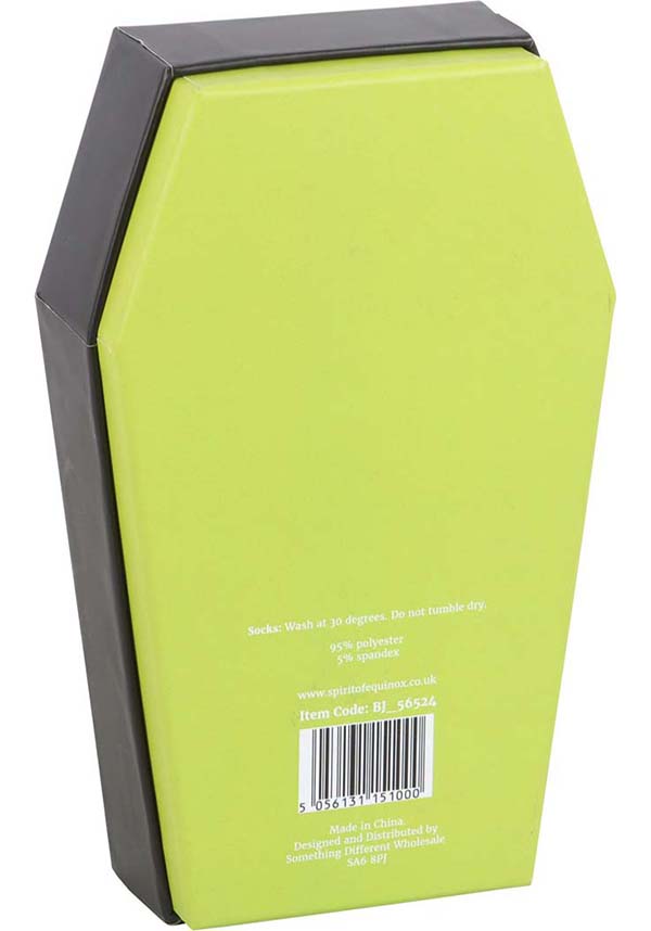 Striped [White/Black] | SOCKS [COFFIN GIFT BOX]