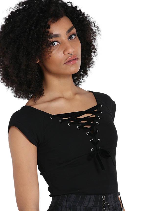 Belladonna | TOP - Beserk - all, all clothing, all ladies, all ladies clothing, black, clickfrenzy15-2023, clothing, corset, discountapp, edgy, fp, goth, goth summer, goth summer clothing, gothic, hell bunny, lace up, ladies, ladies clothing, ladies shirt, ladies top, mar21, medieval, plus size, popsoda, renaissance, short sleeved top, summer, summer clothing, summer goth, tees and tops, top, tops, tshirts and tops, women, womens shirt, womens top