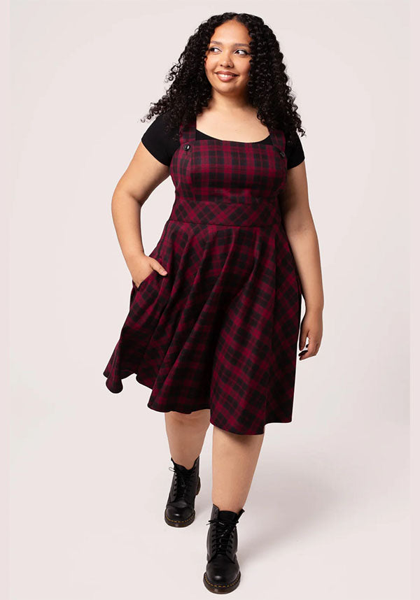 Carmina [Burgundy] | PINAFORE DRESS
