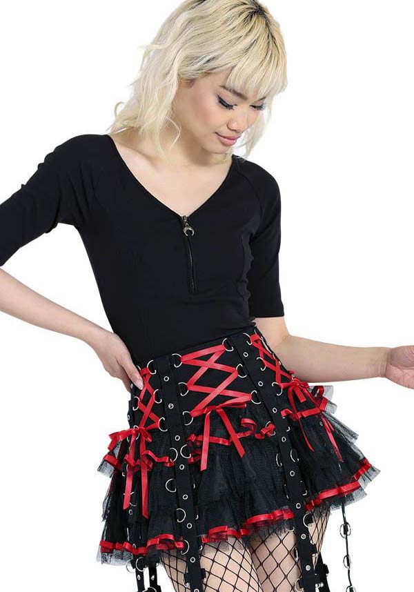 Chai [Black/Red] | MINI SKIRT