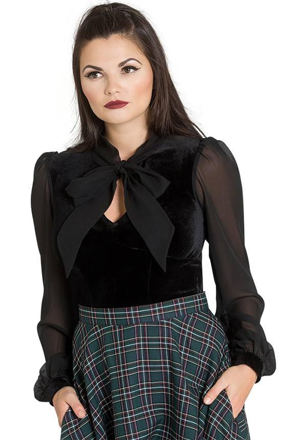 Gabriella | TOP - Beserk - all, all clothing, all ladies, all ladies clothing, black, blouse, bow, christmas clothing, clickfrenzy15-2023, clothing, discountapp, edgy, fp, gothic, hell bunny, jan20, ladies, ladies clothing, lolita, long sleeve top, office, office clothing, plus size, top, tops, tshirts and tops, winter, winter clothing
