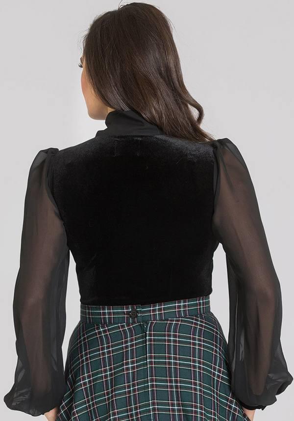 Gabriella | TOP - Beserk - all, all clothing, all ladies, all ladies clothing, black, blouse, bow, christmas clothing, clickfrenzy15-2023, clothing, discountapp, edgy, fp, gothic, hell bunny, jan20, ladies, ladies clothing, lolita, long sleeve top, office, office clothing, plus size, top, tops, tshirts and tops, winter, winter clothing