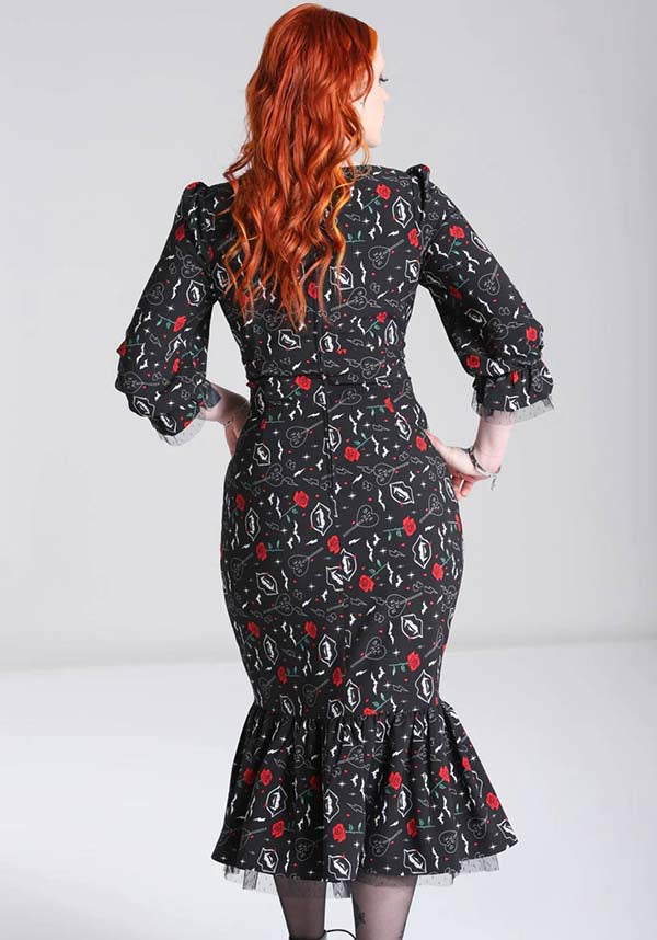 N-Lilith Maxi Dress Donata Winetasting Print