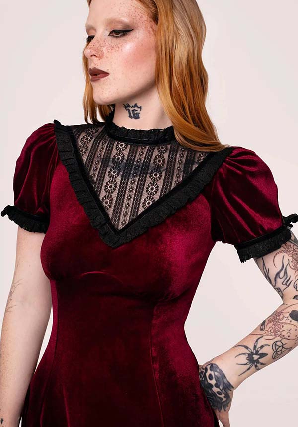 Hell Bunny Mourning [Burgundy] - Side View