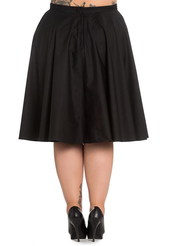 Paula [Black] | 50&#39;s SKIRT - Beserk - all, all clothing, all ladies, all ladies clothing, black, christmas clothing, circle skirt, clickfrenzy15-2023, clothing, dec18, discountapp, flare skirt, fp, hell bunny, knee length skirts, ladies, ladies clothing, ladies skirt, midi, midi skirt, office, office clothing, pinup, plus size, rockabilly, skirt, swing, womens skirt