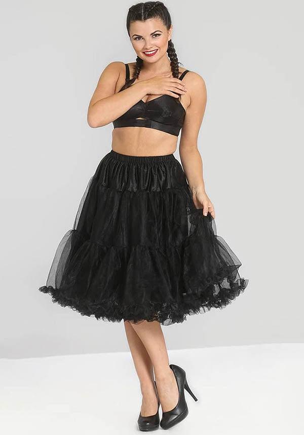 Polly [Black] | PETTICOAT - Beserk - all, all clothing, all ladies, all ladies clothing, black, christmas clothing, circle skirt, clickfrenzy15-2023, clothing, cosplay, costume, discountapp, fp, halloween, halloween costume, hell bunny, hosiery, ladies clothing, ladies skirt, midi skirt, oct20, petticoat, plus size, popsoda, R131020, renaissance, rockabilly, skirt, vintage, women, womens skirt