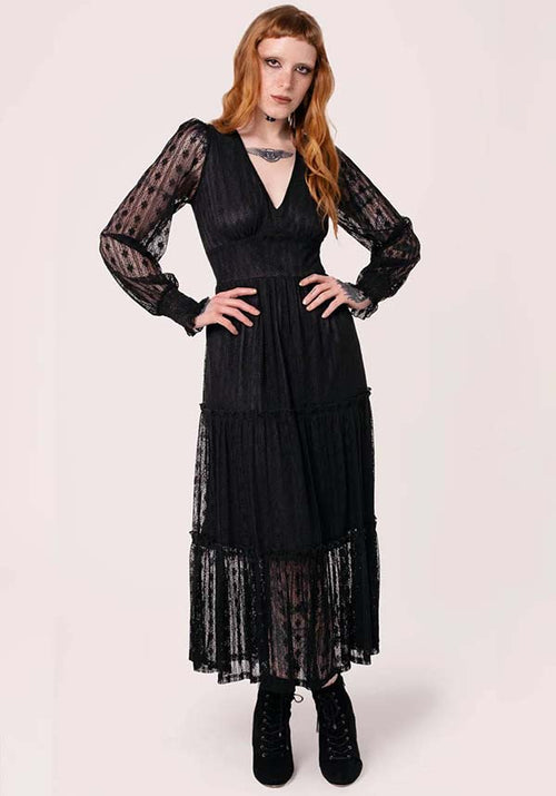 Hell Bunny Rhianne Lace 70s Maxi Jurk Groen main image 0