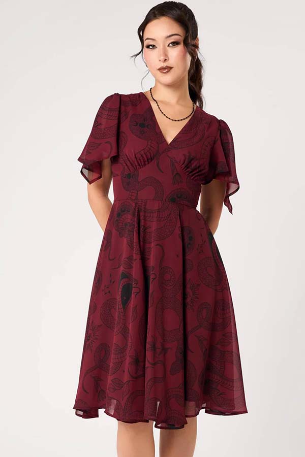 Venom [Burgundy] | MIDI DRESS