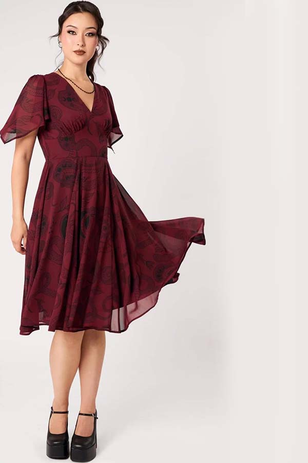 Venom [Burgundy] | MIDI DRESS