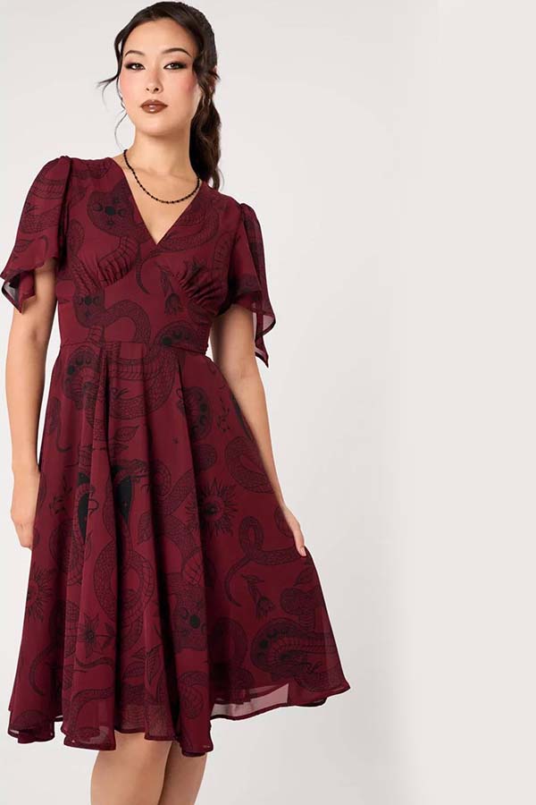 Venom [Burgundy] | MIDI DRESS