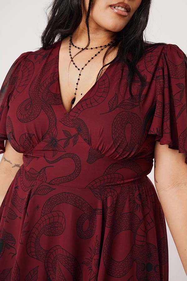 Venom [Burgundy] | MIDI DRESS