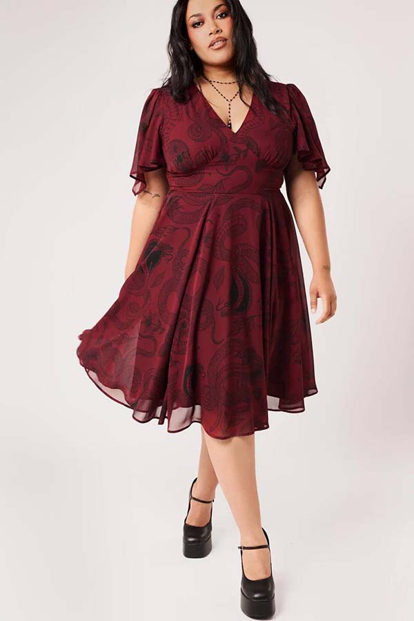 Venom [Burgundy] | MIDI DRESS