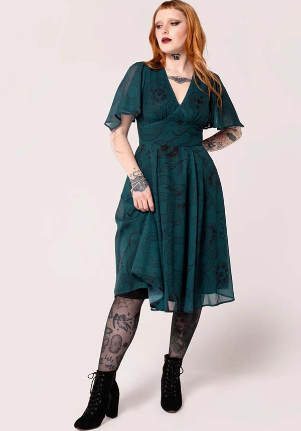 Home All Venom [Dark Green] | MIDI DRESS