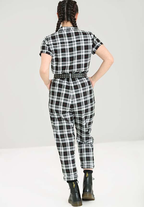 Vernon | BOILERSUIT - Beserk - all, all clothing, all ladies, all ladies clothing, black and white, boilersuit, clothing, discountapp, fp, googleshopping, grunge, halloween clothing, HB14000005196, hell bunny, jump suit, jumpsuit, jun23, labelnew, ladies, ladies clothing, ladies pants, ladies pants + shorts, ladies pants and shorts, long pants, pants, plus, plus size, popsoda, punk, R080623, tartan, white, winter, winter clothing, winter wear, women, womens, womens pants, zip, zip up