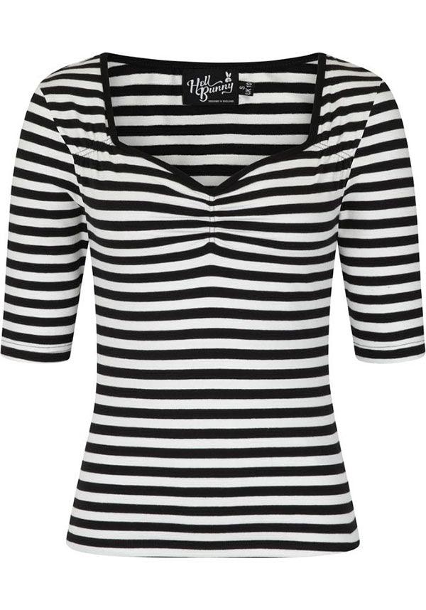 Warlock [Black/White] | TOP - Beserk - all, all clothing, all ladies, all ladies clothing, aug20, black, black and white, clickfrenzy15-2023, clothing, costume, discountapp, edgy, fp, goth shirt, goth tshirt, halloween shirt, hell bunny, ladies, ladies clothing, ladies shirt, ladies tee, ladies top, ladies tshirt, long sleeve shirt, plus size, shirt, stripe, striped, stripes, stripey, tees and shirts, tshirt, tshirts and tops, women, womens shirt, womens tee, womens top, womens tshirt