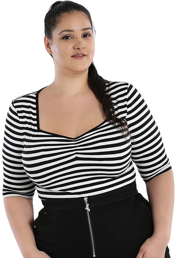 Warlock [Black/White] | TOP - Beserk - all, all clothing, all ladies, all ladies clothing, aug20, black, black and white, clickfrenzy15-2023, clothing, costume, discountapp, edgy, fp, goth shirt, goth tshirt, halloween shirt, hell bunny, ladies, ladies clothing, ladies shirt, ladies tee, ladies top, ladies tshirt, long sleeve shirt, plus size, shirt, stripe, striped, stripes, stripey, tees and shirts, tshirt, tshirts and tops, women, womens shirt, womens tee, womens top, womens tshirt