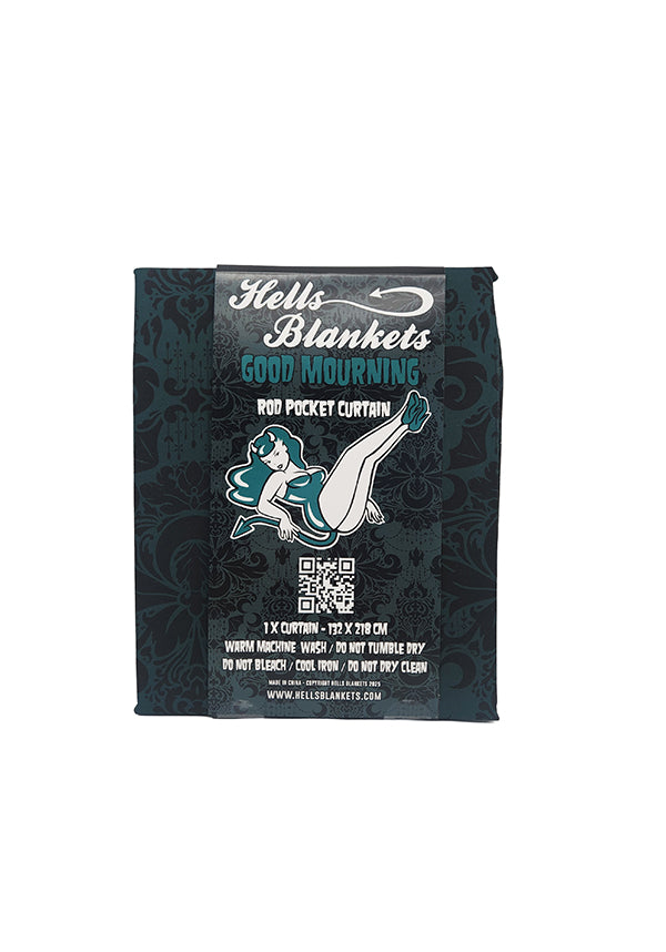 Good Mourning [Green/Black] [Rod Pocket] | BLACKOUT CURTAIN