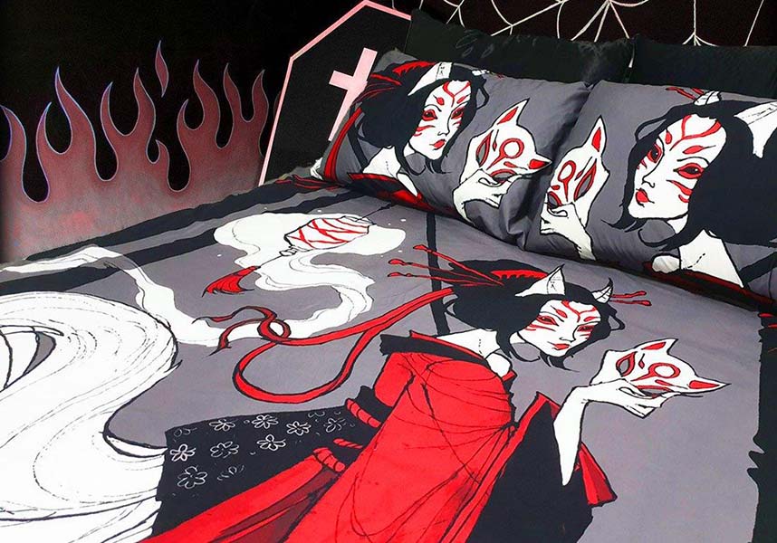 Kitsune Horrors | QUEEN QUILT SET**