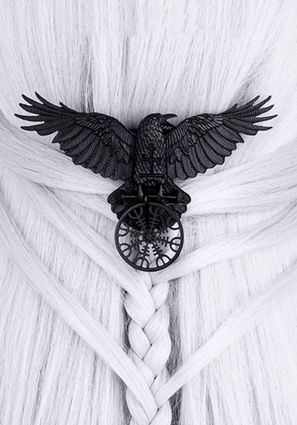 Helm of Awe Raven | HAIR CLIP - Beserk - accessories, all, bird, birds, black, clickfrenzy15-2023, clip, discountapp, fp, gothic accessories, hair, hair accessories, hair clip, hairclip, hats and hair, jewellery, ladies accessories, medieval, raven, restyle