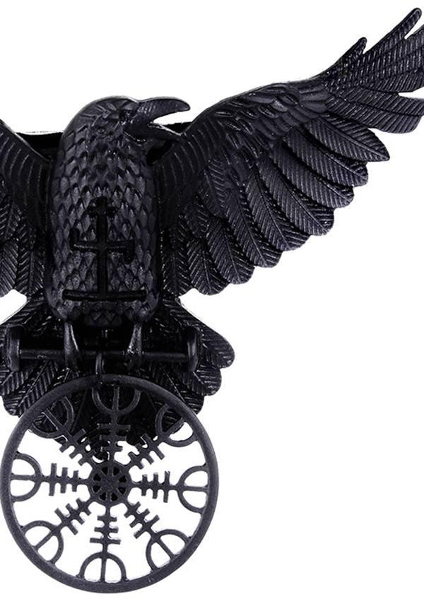 Helm of Awe Raven | HAIR CLIP - Beserk - accessories, all, bird, birds, black, clickfrenzy15-2023, clip, discountapp, fp, gothic accessories, hair, hair accessories, hair clip, hairclip, hats and hair, jewellery, ladies accessories, medieval, raven, restyle
