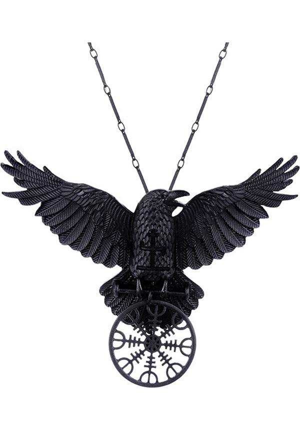 Helm of Awe Raven | PENDANT* - Beserk - accessories, all, bird, birds, black, clickfrenzy15-2023, discountapp, eofy2023, eofy2023mon26-25, gothic, jewellery, medieval, mens, mens accessories, mens valentines gifts, necklace, pendant, raven, restyle, sale, witch