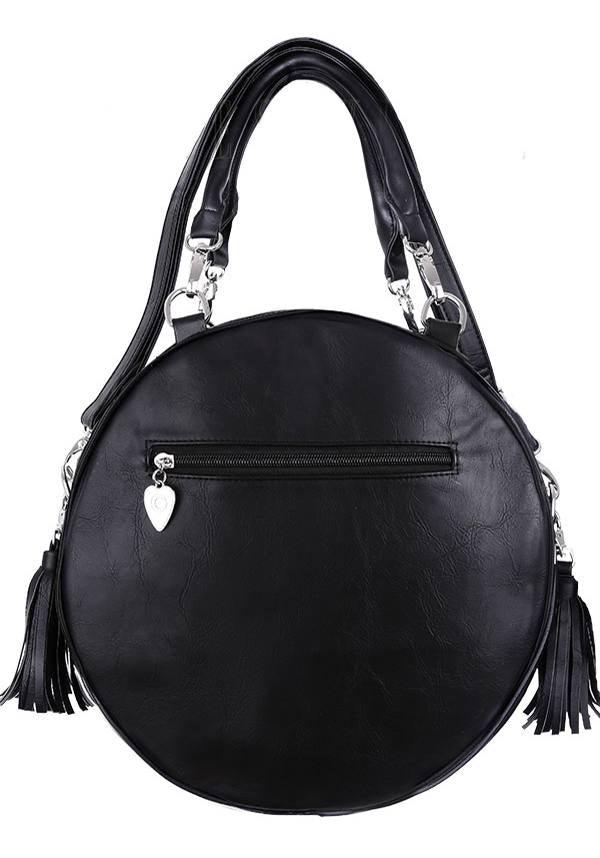 Henna [Black] | ROUND BAG - Beserk - accessories, all, bag, black, clickfrenzy15-2023, crescent moon, discountapp, fp, goth, gothic, gothic accessories, gothic bag, hand bag, handbag, handbags and purses, labelvegan, ladies accessories, luna, moon, vegan, witch, witchy