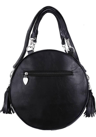 Henna [Black] | ROUND BAG - Beserk - accessories, all, bag, black, clickfrenzy15-2023, crescent moon, discountapp, fp, goth, gothic, gothic accessories, gothic bag, hand bag, handbag, handbags and purses, labelvegan, ladies accessories, luna, moon, vegan, witch, witchy