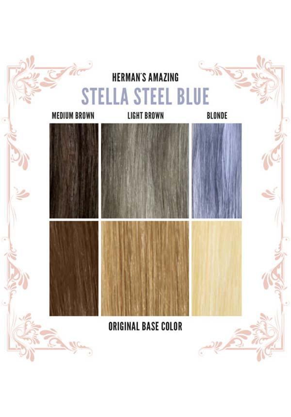 Stella Steel Blue | HAIR COLOUR - Beserk - all, clickfrenzy15-2023, cosmetics, dec17, discountapp, dye, fp, grey, hair, hair colour, hair dye, hair dyes, hair grey, hair silver, hermans colour, hermans hair colour, labelvegan, silver, vegan