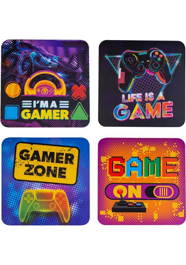 Gamer | COASTERS SET - Beserk - all, coaster, colours, cpgstinc, discountapp, fp, game, game over, gamer, gaming, geek, gift, gift idea, gift ideas, gifts, googleshopping, goth homeware, goth homewares, gothic homeware, gothic homewares, home, homeware, homewares, kids gift, kids gifts, may23, mdi, MDI1018945, mens gift, mens gifts, multi, multicolour, nerdy, pop culture homewares, R210523, rainbow, video game