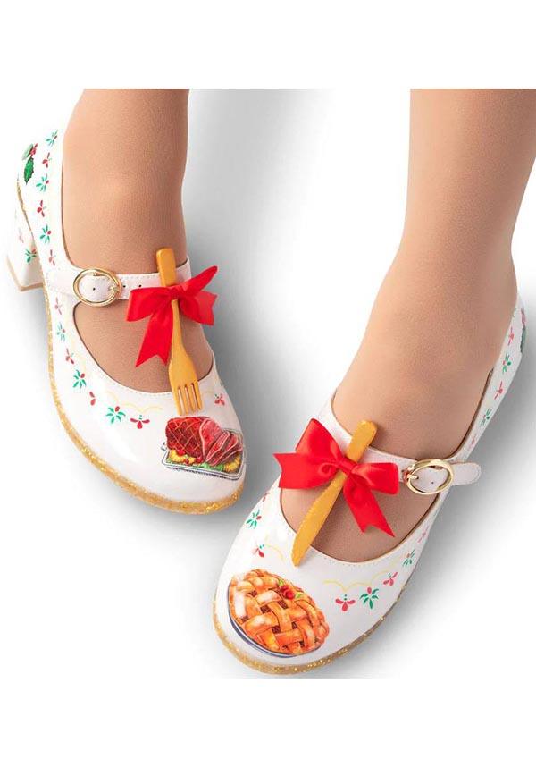 Christmas Feast | MID HEELS* - Beserk - all, christmas, christmas clothing, clickfrenzy15-2023, cpgstinc, discountapp, glossy, googleshopping, HC66546, heel, heels, heels [in stock], hot chocolate, in stock, instock, labelinstock, labelvegan, mysterypack2023, nov22, patent, poppincandy, poppingcandy, R171122, ribbon, sale, shoe, shoes, vegan, white