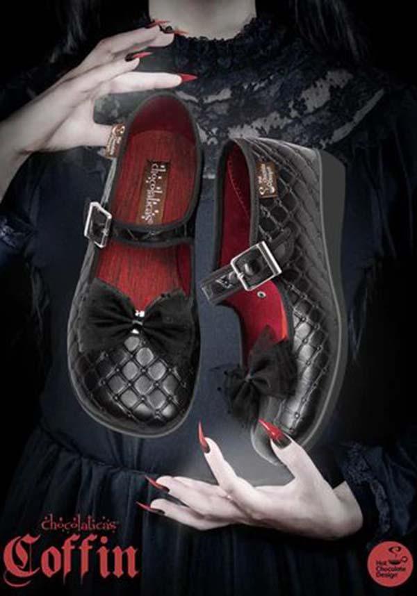 Coffin | FLATS - Beserk - all, black, bow, clickfrenzy15-2023, cpgstinc, discountapp, flats, flats [in stock], fp, goth, gothic, HC56222, hot chocolate, in stock, instock, labelinstock, labelvegan, mar22, poppincandy, quilted, R310322, shoes, vegan