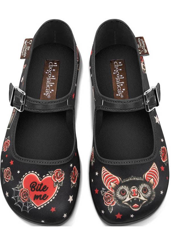 Dark Tattoo | FLATS - Beserk - all, bat, bats, bite me, black, chocolatica, chocolaticas, clickfrenzy15-2023, cpgstinc, discountapp, flats, flats [in stock], fp, goth, gothic, halloween, halloween shoes, heart, hot chocolate, in stock, instock, jan21, labelinstock, labelvegan, love, mary jane, mary janes, poppingcandy, red, rose, roses, shoe, shoes, valentines, vegan
