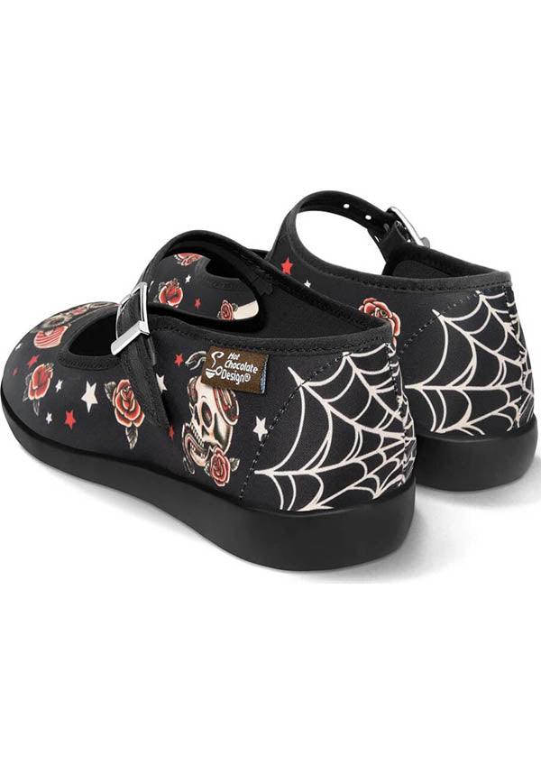 Dark Tattoo | FLATS - Beserk - all, bat, bats, bite me, black, chocolatica, chocolaticas, clickfrenzy15-2023, cpgstinc, discountapp, flats, flats [in stock], fp, goth, gothic, halloween, halloween shoes, heart, hot chocolate, in stock, instock, jan21, labelinstock, labelvegan, love, mary jane, mary janes, poppingcandy, red, rose, roses, shoe, shoes, valentines, vegan