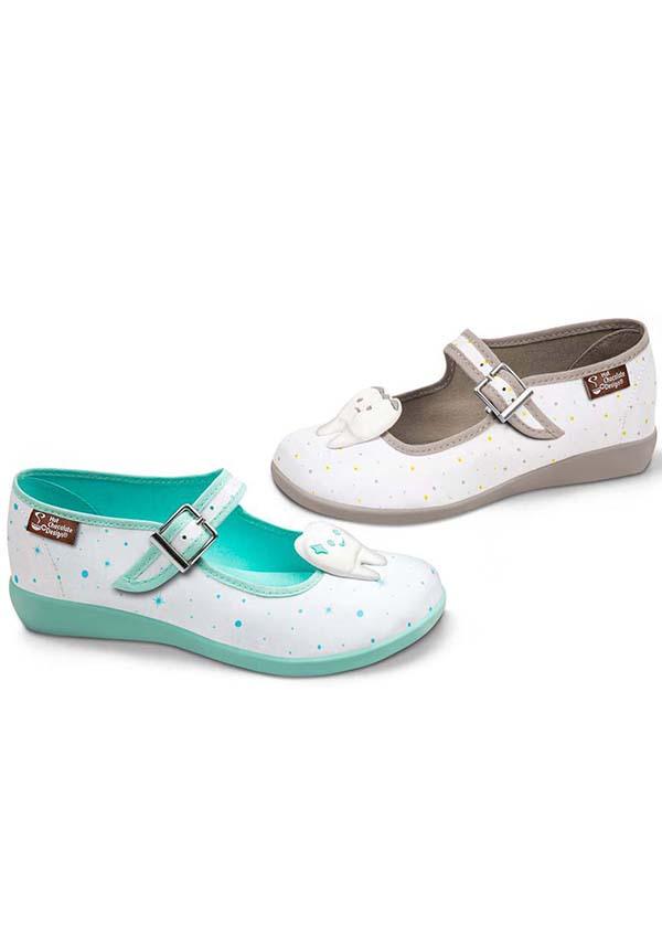 Dentist | FLATS - Beserk - all, all ladies, blue, cpgstinc, discountapp, fake teeth, flats [in stock], fp, googleshopping, gray, grey, HC6955, hot chocolate, in stock, instock, jun23, labelinstock, labelnew, labelvegan, ladies, ladies shoes, mary jane, mary janes, poppingcandy, R040623, shoe, shoes, teeth, vegan, white