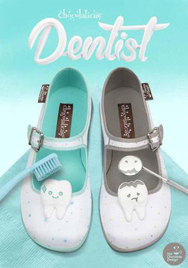 Dentist | FLATS - Beserk - all, all ladies, blue, cpgstinc, discountapp, fake teeth, flats [in stock], fp, googleshopping, gray, grey, HC6955, hot chocolate, in stock, instock, jun23, labelinstock, labelnew, labelvegan, ladies, ladies shoes, mary jane, mary janes, poppingcandy, R040623, shoe, shoes, teeth, vegan, white