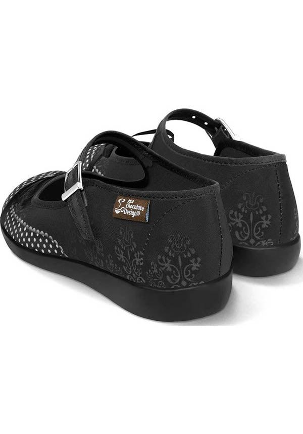 Dolores | FLATS - Beserk - all, all ladies, black, bow, clickfrenzy15-2023, cpgstinc, discountapp, flats, flats [in stock], fp, goth, gothic, HC40541, hot chocolate, instock, labelinstock, labelvegan, ladies, nov21, polka dot, poppingcandy, R141121, shoes, skull, vegan