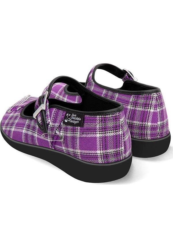 Margaret [Purple] | FLATS - Beserk - all, black, clickfrenzy15-2023, cpgstinc, discountapp, flats, flats [in stock], fp, googleshopping, HC64523, hot chocolate, in stock, instock, labelinstock, labelvegan, mary jane, mary janes, nov22, poppincandy, poppingcandy, punk, purple, R231122, shoe, shoes, tartan, vegan