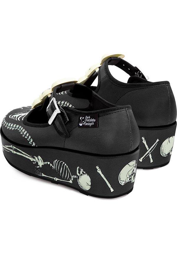 Skeletons Under Your Bed | PLATFORMS - Beserk - all, black and white, clickfrenzy15-2023, cpgstinc, discountapp, fp, googleshopping, goth, gothic, HC64523, hot chocolate, in stock, instock, labelinstock, labelvegan, nov22, platform, platforms, platforms [in stock], poppincandy, poppingcandy, R231122, shoe, shoes, skeleton, skull, skull and bone, skulll, skulls, spooky, vegan