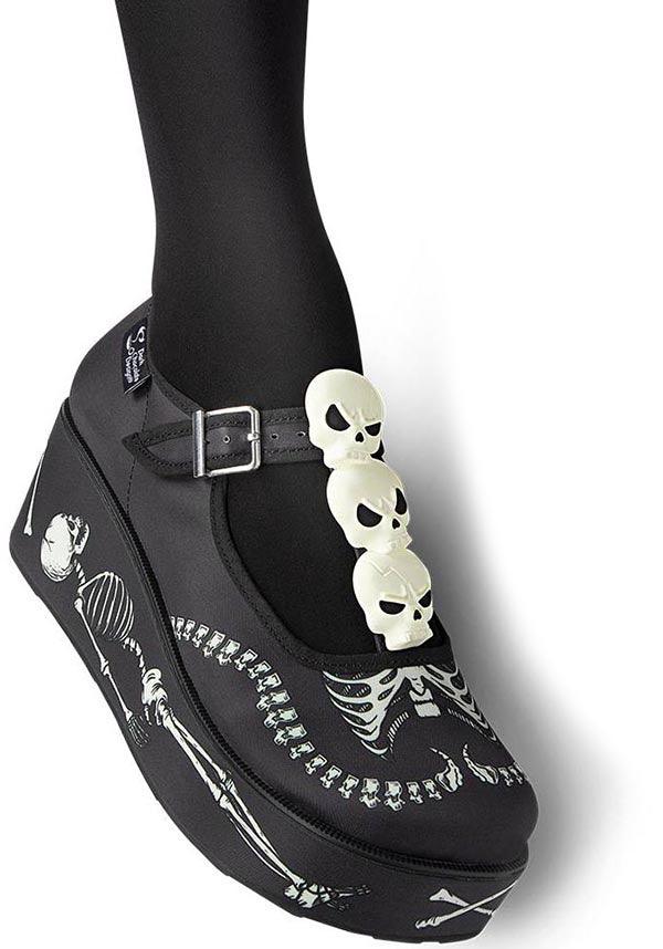 Skeletons Under Your Bed | PLATFORMS - Beserk - all, black and white, clickfrenzy15-2023, cpgstinc, discountapp, fp, googleshopping, goth, gothic, HC64523, hot chocolate, in stock, instock, labelinstock, labelvegan, nov22, platform, platforms, platforms [in stock], poppincandy, poppingcandy, R231122, shoe, shoes, skeleton, skull, skull and bone, skulll, skulls, spooky, vegan