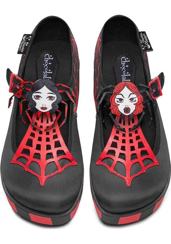 Spidora | PLATFORMS - Beserk - all, black, clickfrenzy15-2023, cpgstinc, discountapp, fp, googleshopping, goth, gothic, halloween, halloween costume, halloween shoes, happy halloween, HC63602, in stock, instock, labelinstock, labelvegan, oct22, platforms, platforms [in stock], poppincandy, R091022, red, red and black, shoes, spider, spider web, spiderweb, spiderwebs, vegan