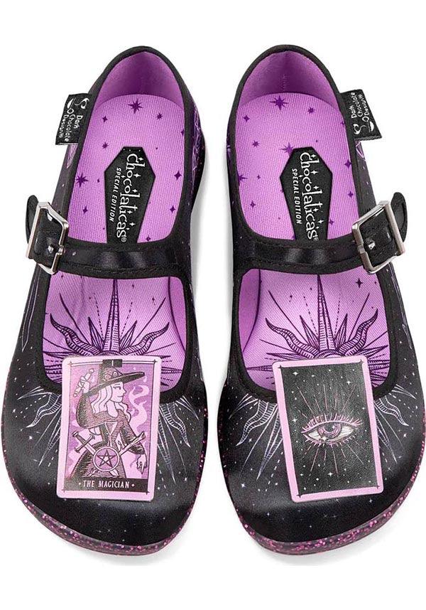 Tarot | FLATS - Beserk - all, black, clickfrenzy15-2023, cpgstinc, cup, discountapp, flats, flats [in stock], fp, glitter, googleshopping, HC66546, in stock, instock, labelinstock, labelvegan, mary jane, mary janes, nov22, pentacle, poppincandy, purple, R171122, shoe, shoes, star, stars, sun, sword, tarot, tarot card, vegan, witches hat, witchy