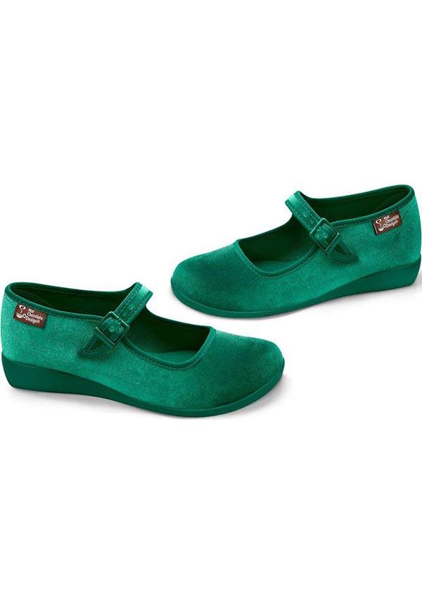 Velvet [Absinthe] | FLATS - Beserk - all, clickfrenzy15-2023, cpgstinc, discountapp, flats, flats [in stock], fp, googleshopping, green, HC64523, hot chocolate, in stock, instock, labelinstock, labelvegan, mary jane, mary janes, nov22, poppincandy, poppingcandy, R231122, shoe, shoes, vegan, velvet, velvet shoe
