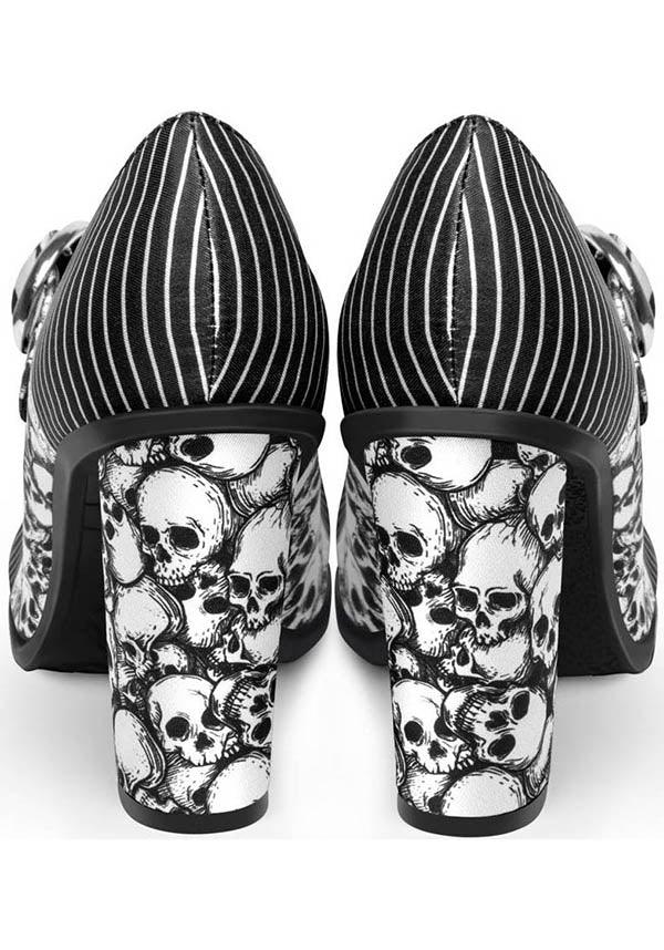 Victorian | HIGH HEELS - Beserk - all, black, clickfrenzy15-2023, cpgstinc, discountapp, fp, goth, gothic, halloween, halloween shoes, heel, heels, heels [in stock], hot chocolate, in stock, instock, jun21, labelinstock, labelvegan, poppingcandy, R150621, rockabilly, shoes, skeleton, skull, skulls, vegan